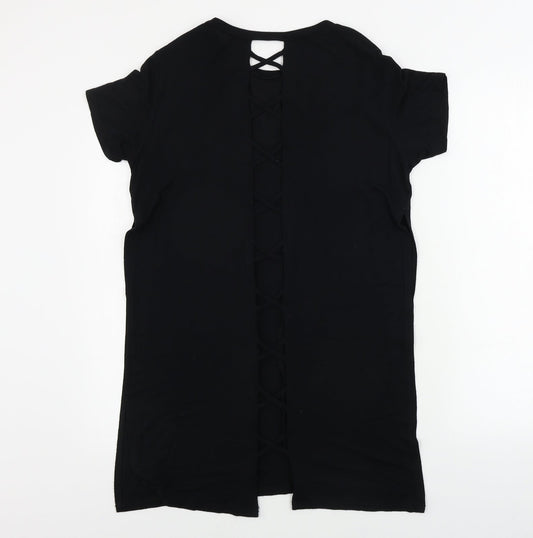 Womens UK Size 8 River Island Black Basic T-Shirt