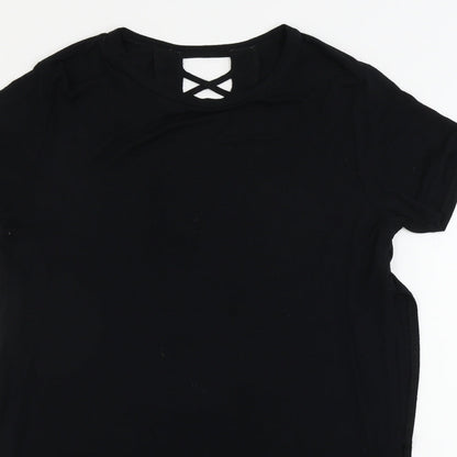 Womens UK Size 8 River Island Black Basic T-Shirt