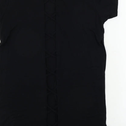 Womens UK Size 8 River Island Black Basic T-Shirt