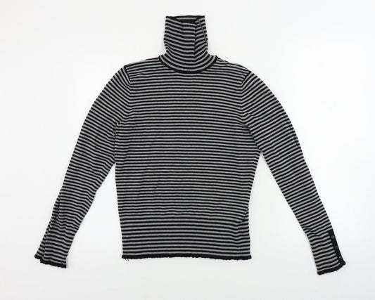 Debenhams  Womens Grey Striped  Pullover Jumper Size 14
