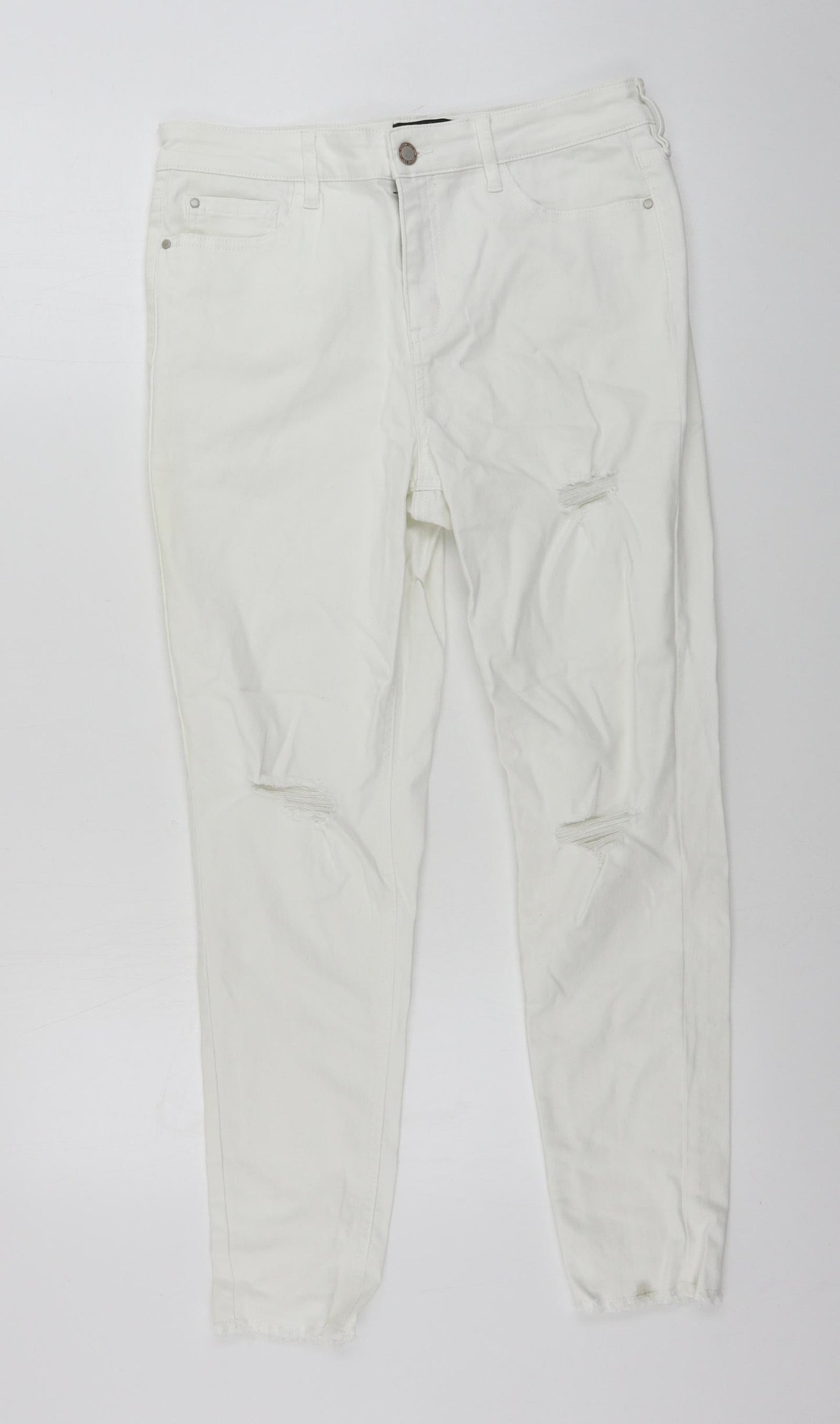 F&F  Womens White   Straight Jeans Size 28 in L26 in