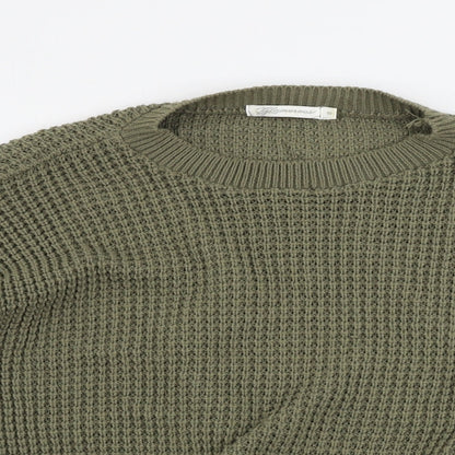 glamourus Womens Green   Pullover Jumper Size 8