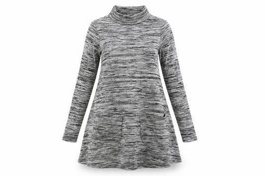 Front view of ASOS women’s grey a-line, size UK 4