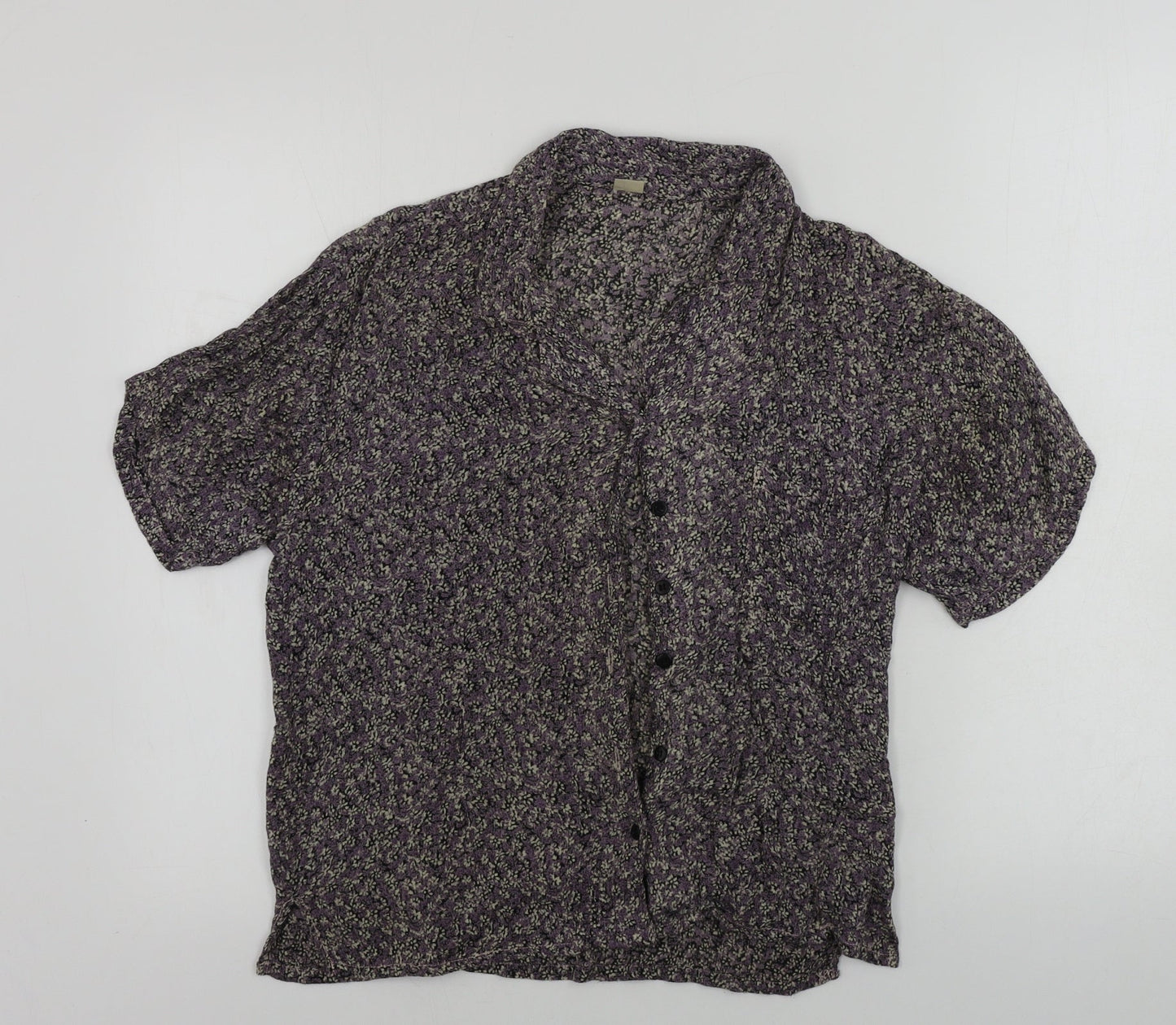Womens UK Size S Preworn Grey Basic Button-Up