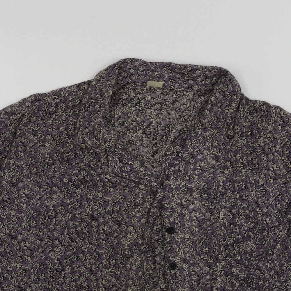Womens UK Size S Preworn Grey Basic Button-Up