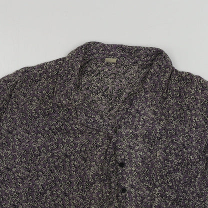 Womens UK Size S Preworn Grey Basic Button-Up
