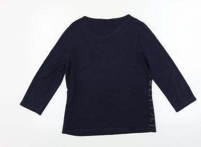 Womens UK Size S Country Casuals Blue Basic T-Shirt