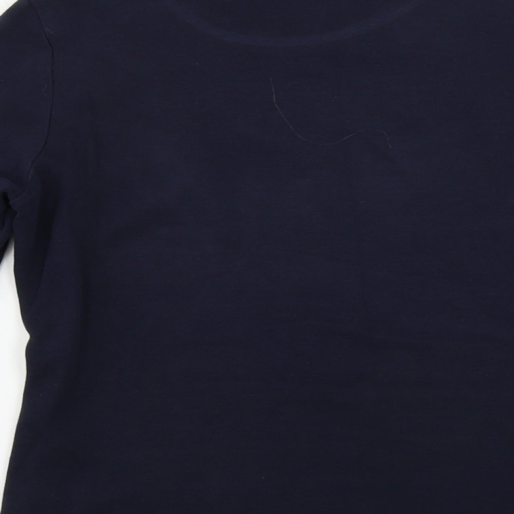 Womens UK Size S Country Casuals Blue Basic T-Shirt