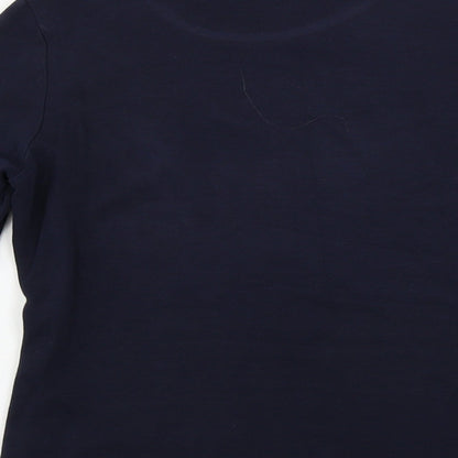Womens UK Size S Country Casuals Blue Basic T-Shirt