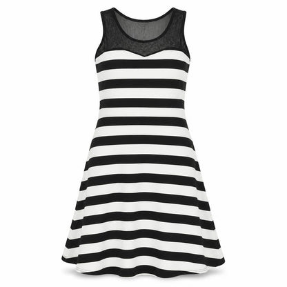 like tanya Womens White Striped  A-Line  Size L