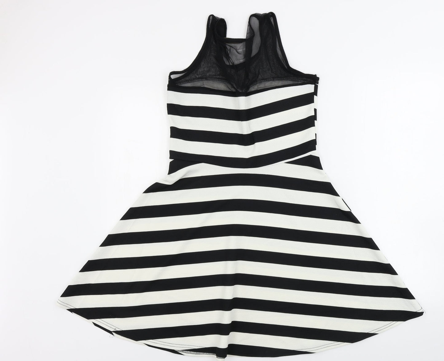 like tanya Womens White Striped  A-Line  Size L