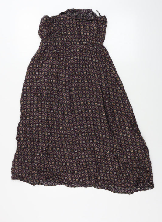 New Look  Womens Purple Geometric  A-Line  Size 10
