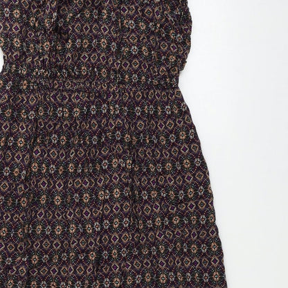 New Look  Womens Purple Geometric  A-Line  Size 10