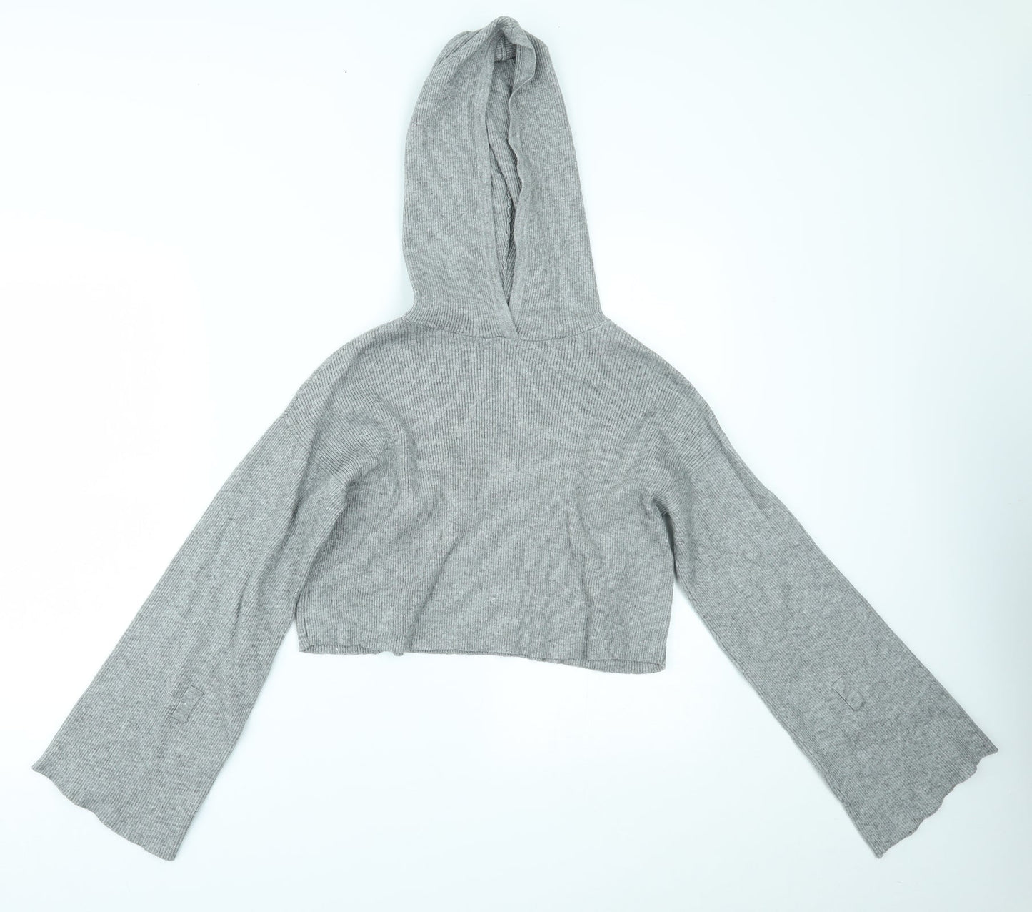 H&M Womens Grey   Pullover Hoodie Size XS