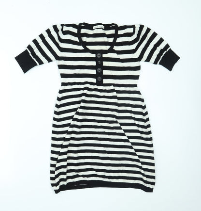 love knitwear Womens Black Striped  Fit & Flare  Size 12