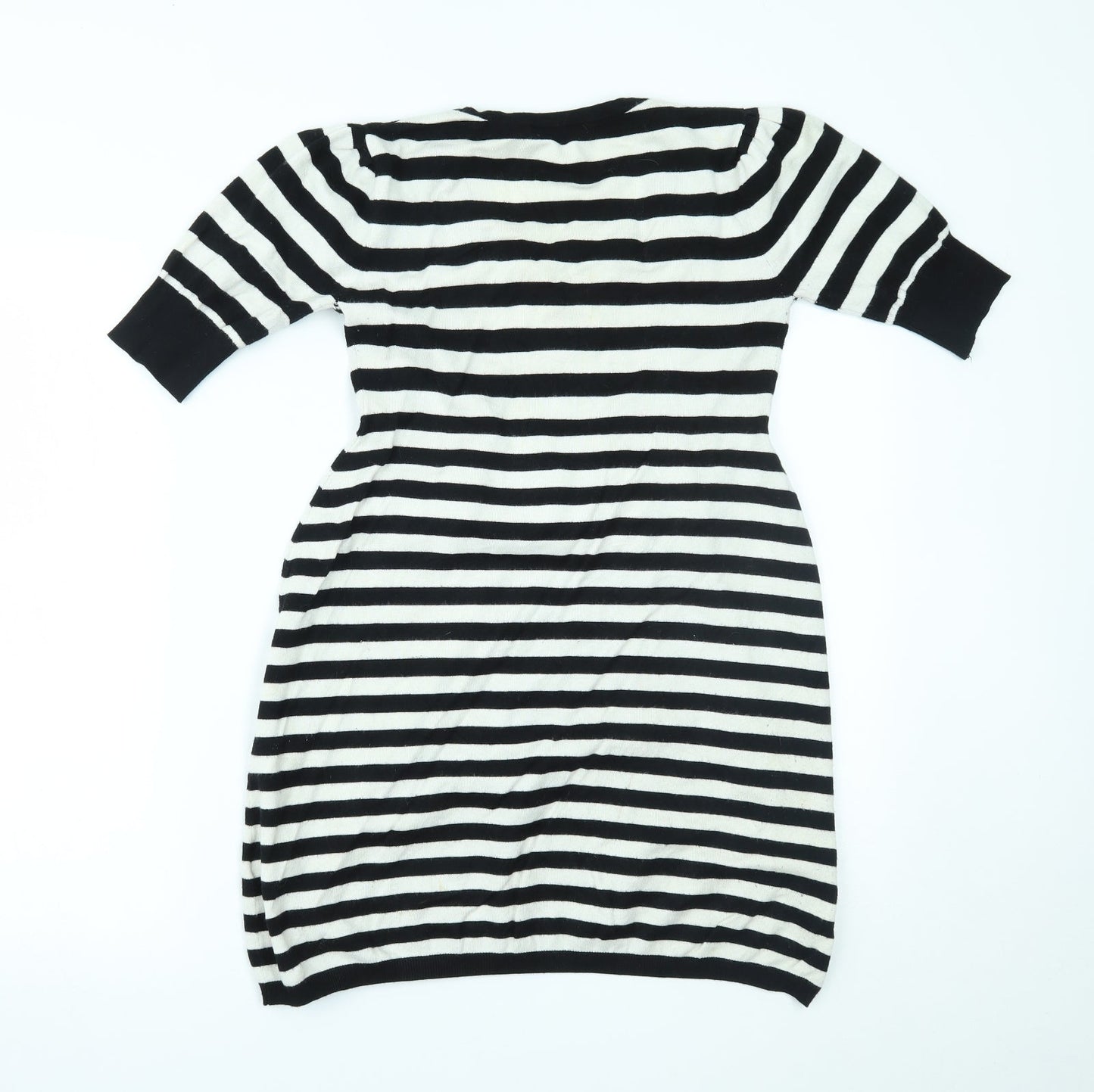 love knitwear Womens Black Striped  Fit & Flare  Size 12
