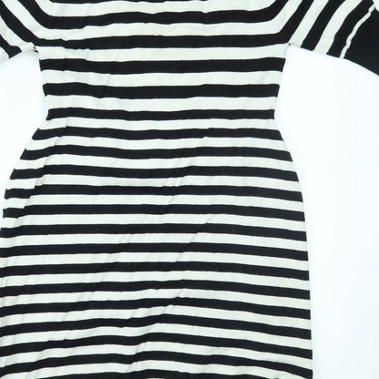 love knitwear Womens Black Striped  Fit & Flare  Size 12