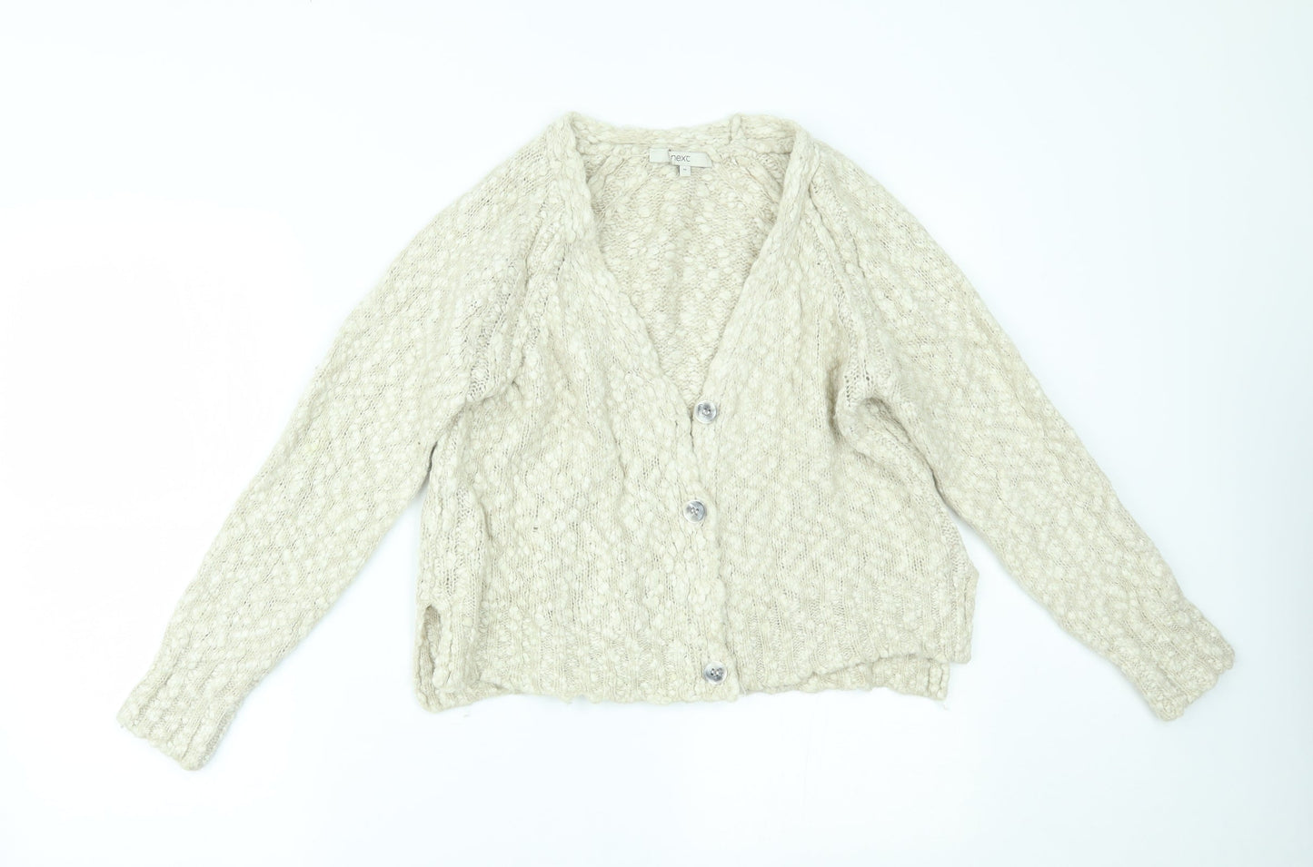 Womens UK Size M NEXT Beige Cardigan Jumper