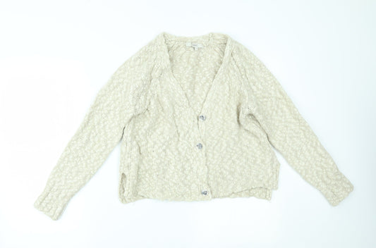 Womens UK Size M NEXT Beige Cardigan Jumper
