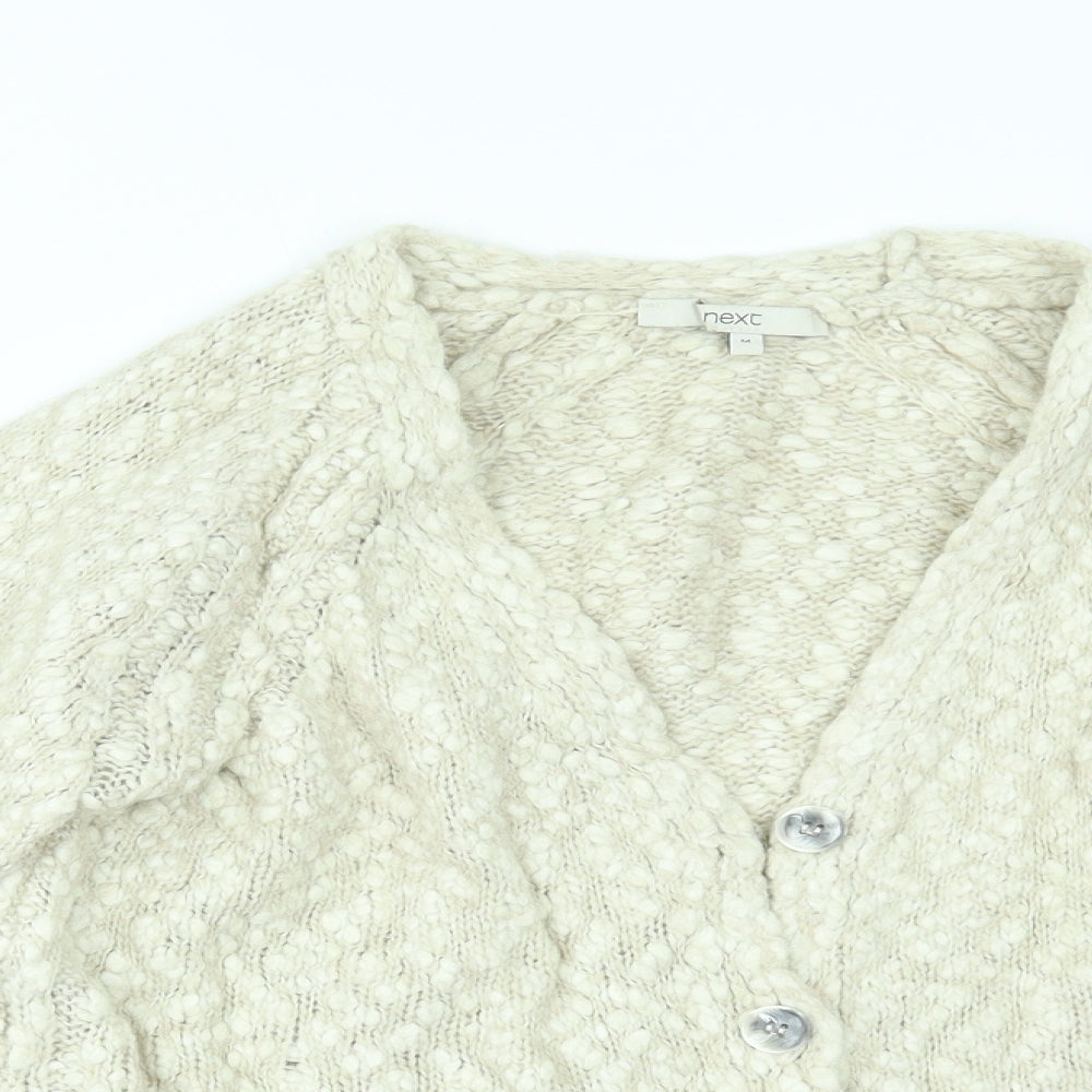 Womens UK Size M NEXT Beige Cardigan Jumper