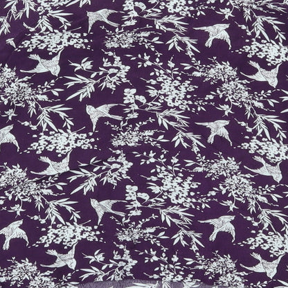 Womens UK Size 12 New Look Purple Cropped Blouse