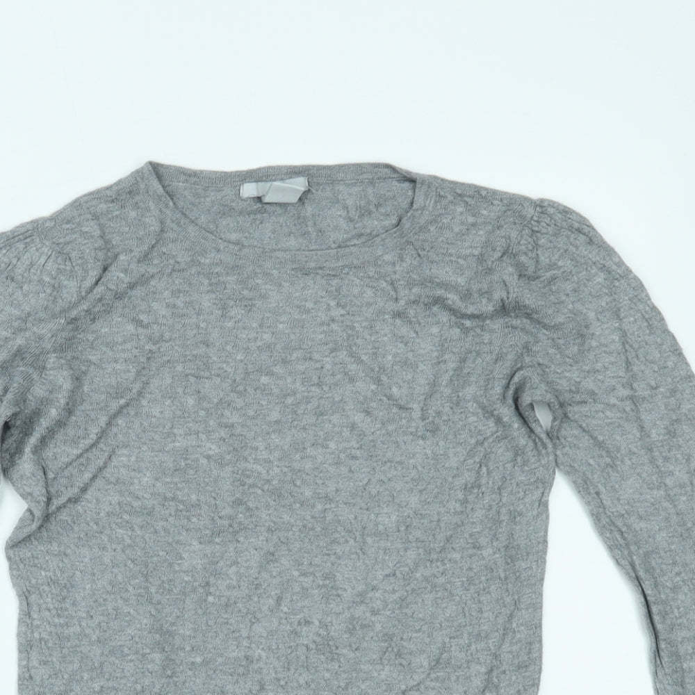 Womens UK Size S H&M Grey Basic Blouse