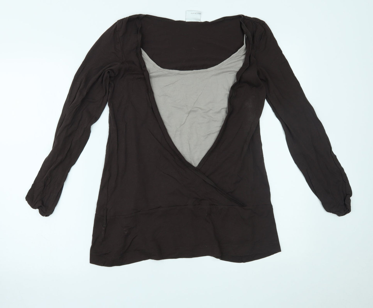 Womens UK Size 12 NEXT Brown Basic Blouse