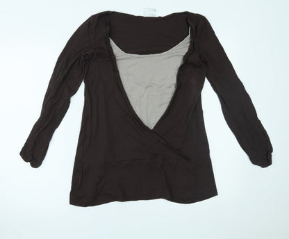 Womens UK Size 12 NEXT Brown Basic Blouse
