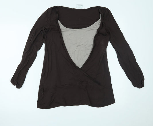 Womens UK Size 12 NEXT Brown Basic Blouse