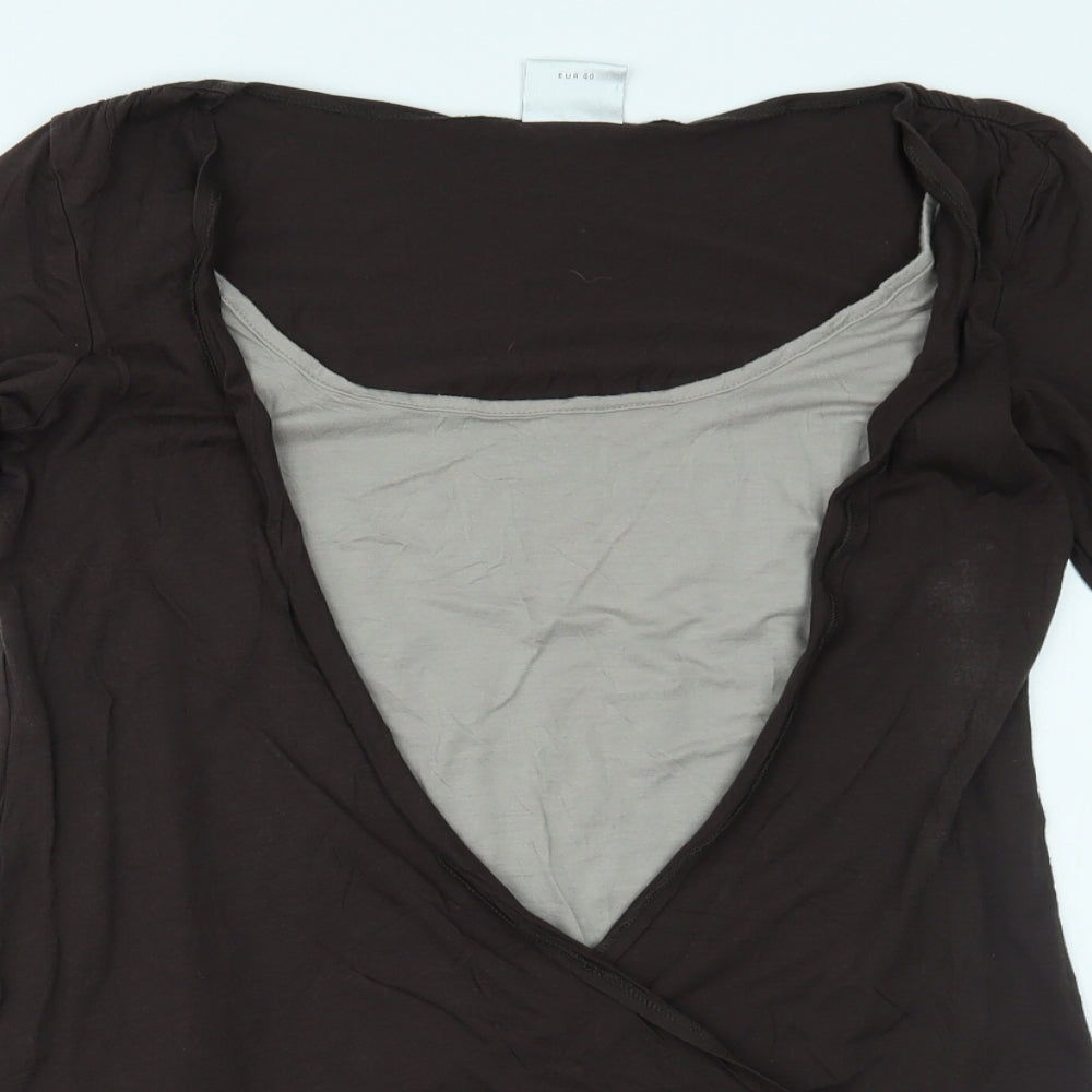 Womens UK Size 12 NEXT Brown Basic Blouse