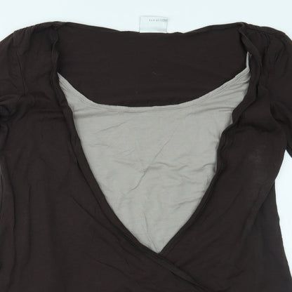Womens UK Size 12 NEXT Brown Basic Blouse
