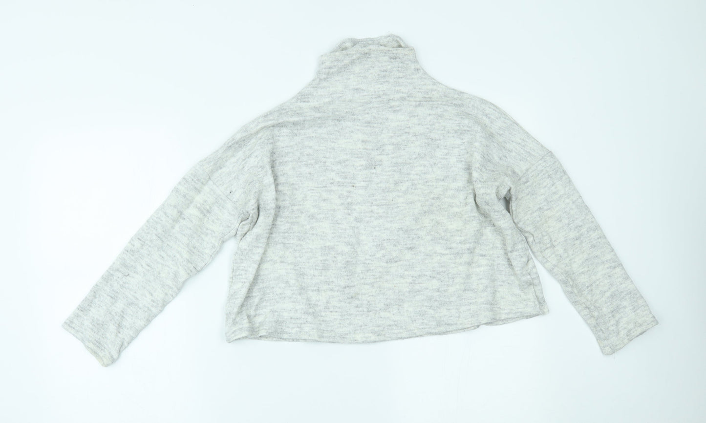 Womens UK Size 10 New Look Grey Basic Blouse