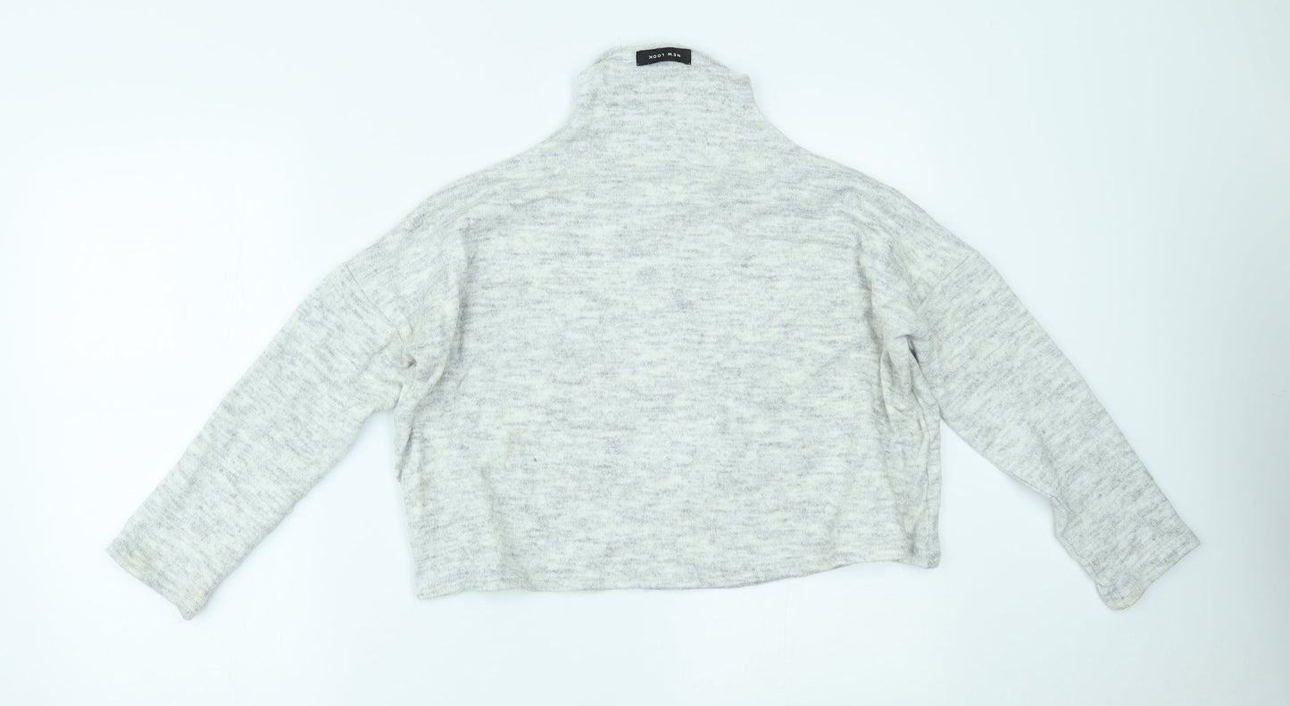 Womens UK Size 10 New Look Grey Basic Blouse