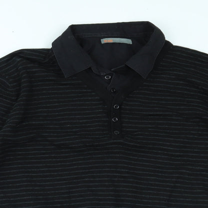 BHS Mens Black Striped  Pullover Jumper Size M