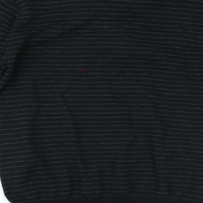 BHS Mens Black Striped  Pullover Jumper Size M