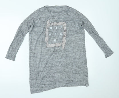Womens UK Size 6 River Island Grey Basic Blouse