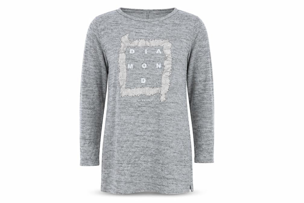 Womens UK Size 6 River Island Grey Basic Blouse