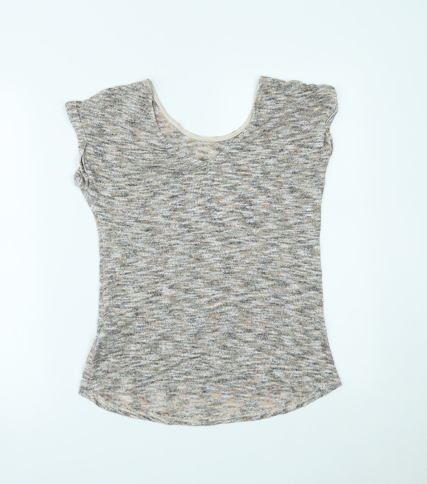 Womens UK Size 8 New Look Beige Basic T-Shirt