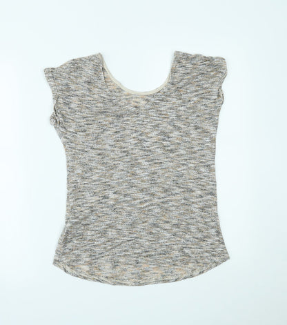 Womens UK Size 8 New Look Beige Basic T-Shirt