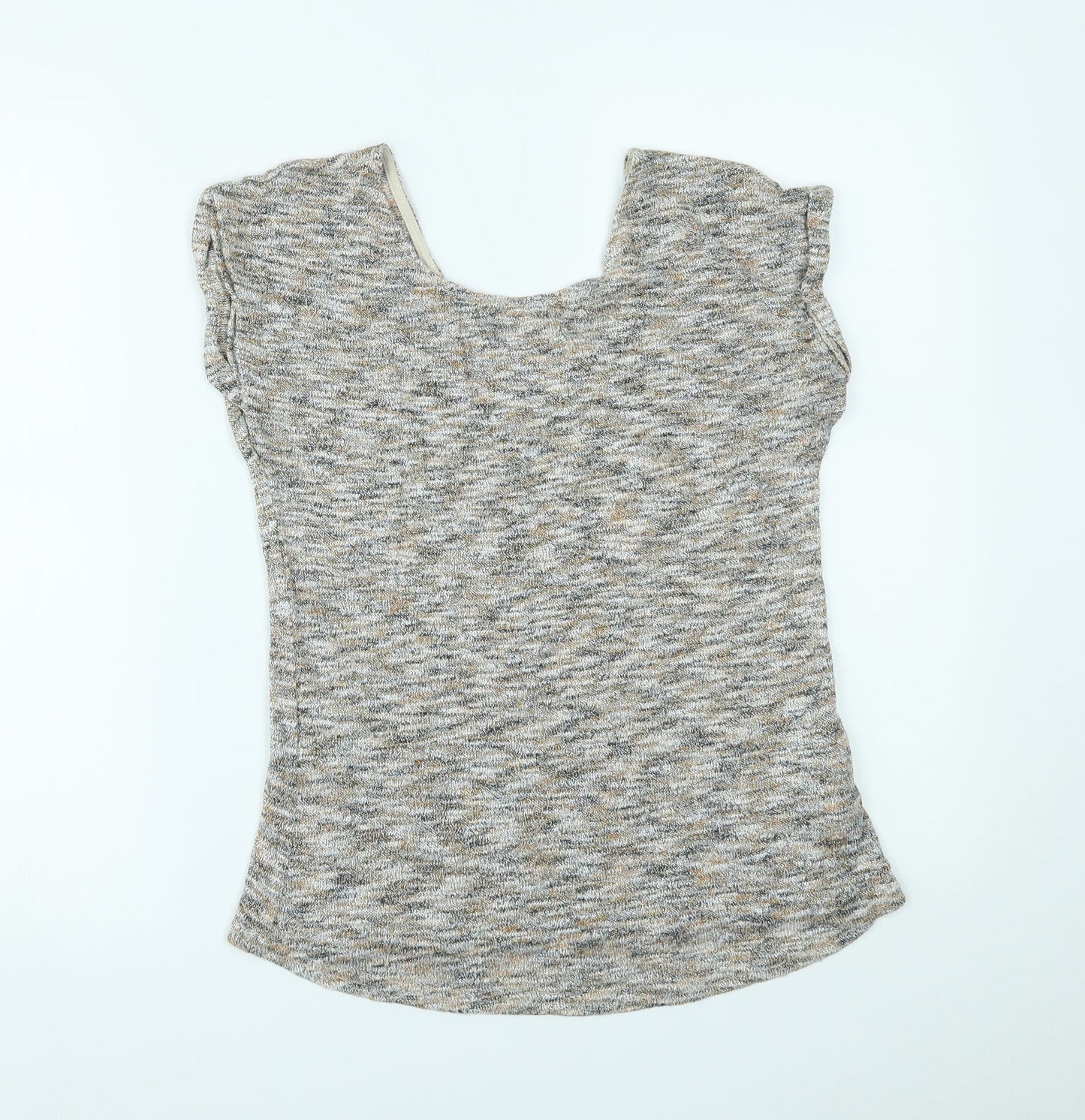 Womens UK Size 8 New Look Beige Basic T-Shirt