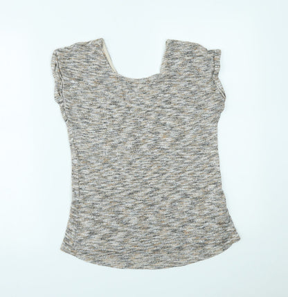 Womens UK Size 8 New Look Beige Basic T-Shirt