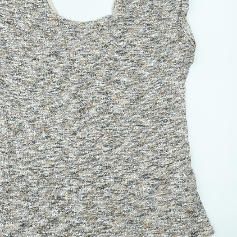 Womens UK Size 8 New Look Beige Basic T-Shirt