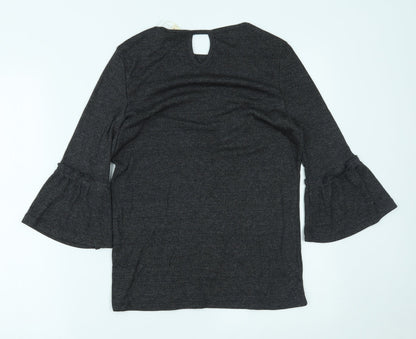 Womens UK Size M Spirit Grey Basic Blouse