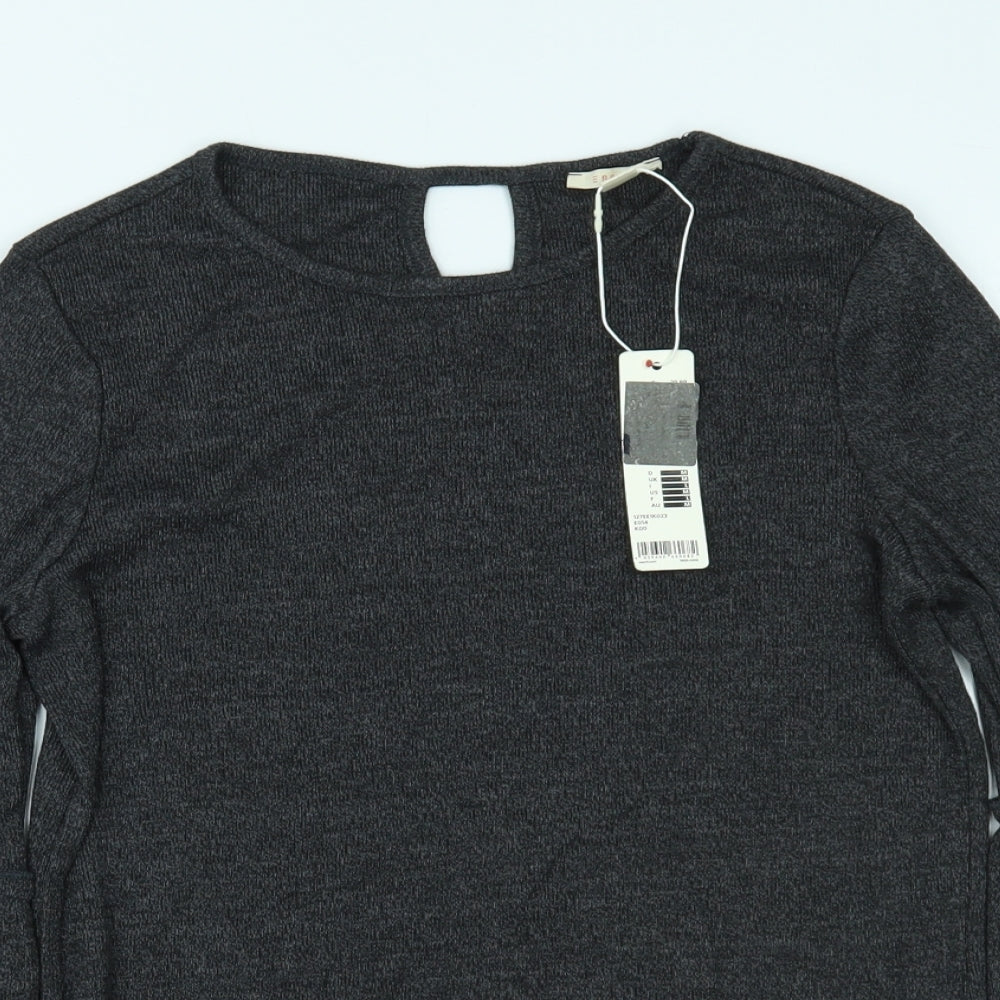 Womens UK Size M Spirit Grey Basic Blouse