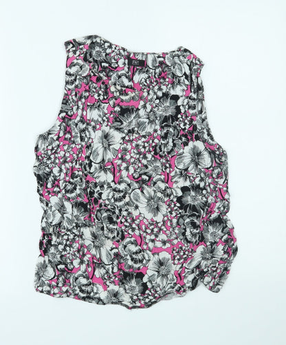 F&F Womens Pink Floral  Basic Tank Size 14