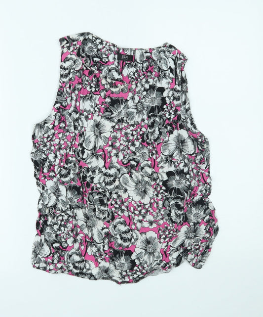 F&F Womens Pink Floral  Basic Tank Size 14