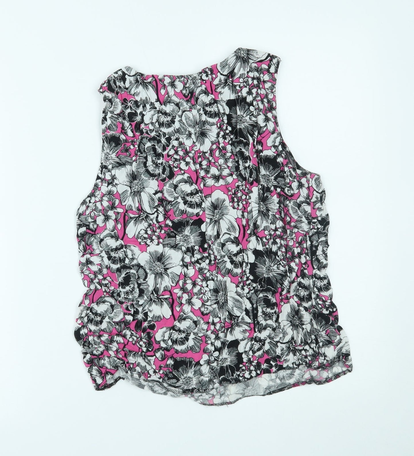 F&F Womens Pink Floral  Basic Tank Size 14