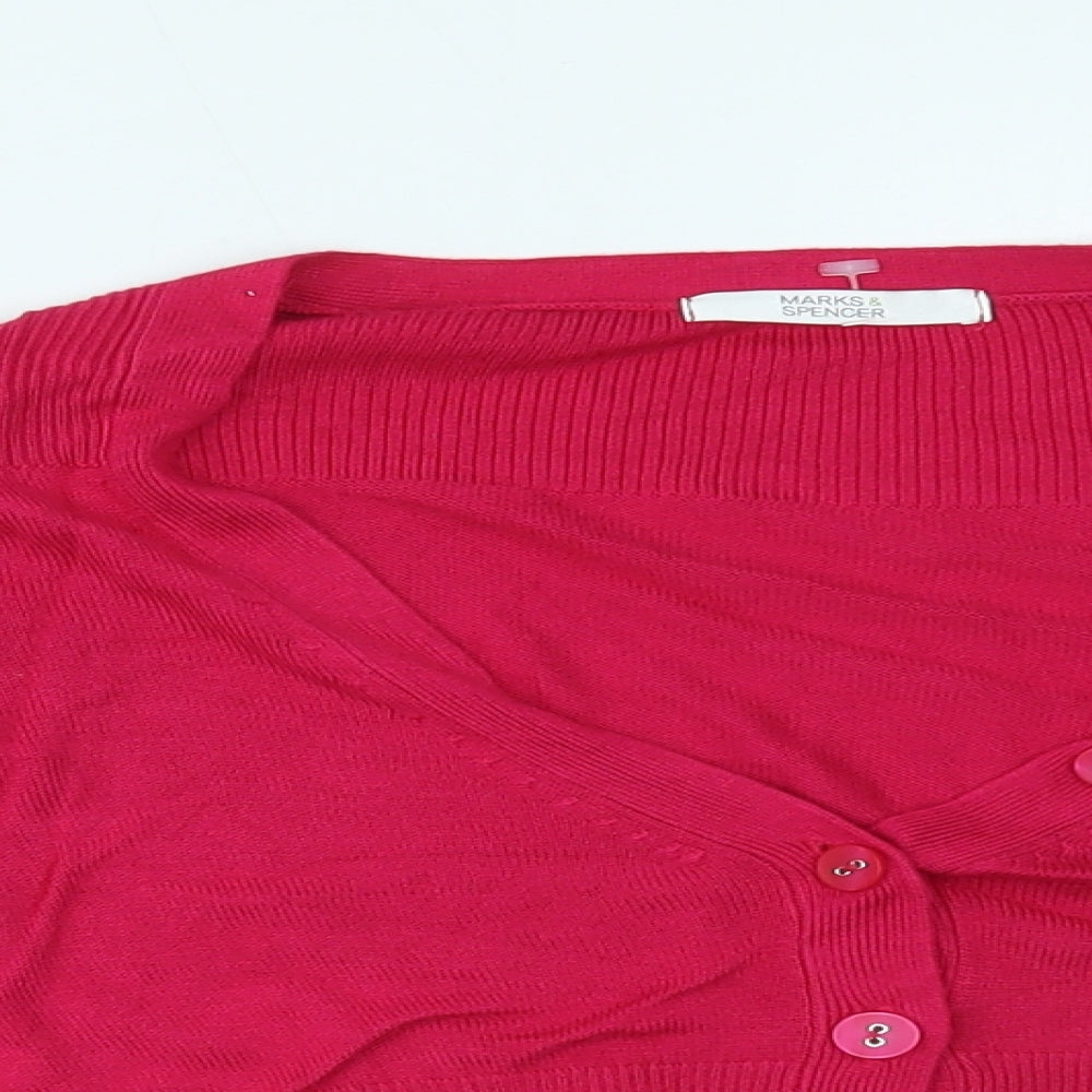 Womens UK Size 14 Marks and Spencer Pink Cardigan Jumper