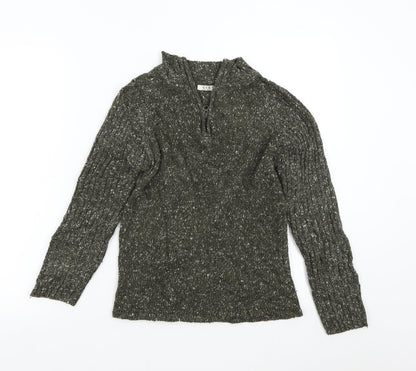 George Girls Green  Knit Henley Jumper Size 8-9 Years