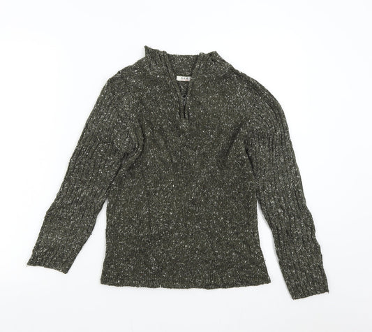 George Girls Green  Knit Henley Jumper Size 8-9 Years